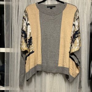 Gray and Beige Patterned Sweater